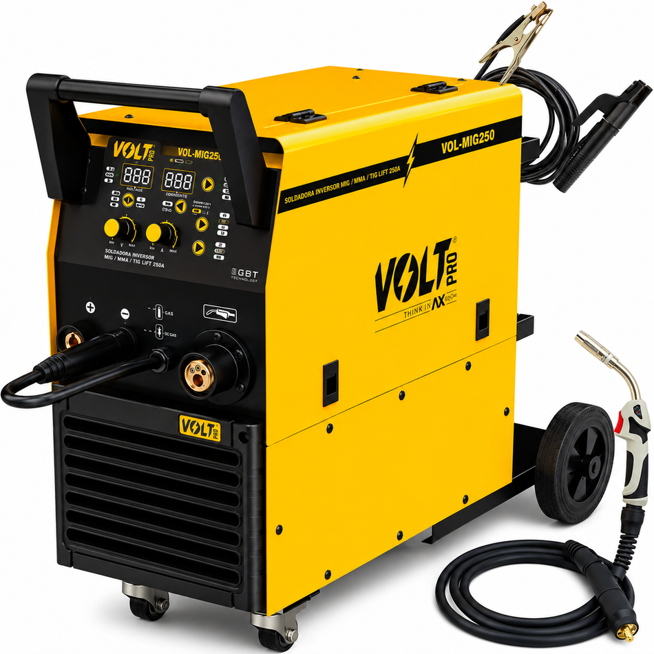 Soldadora De Microalambre Inversora Multiprocesos 250A 220V VOL-MIG250