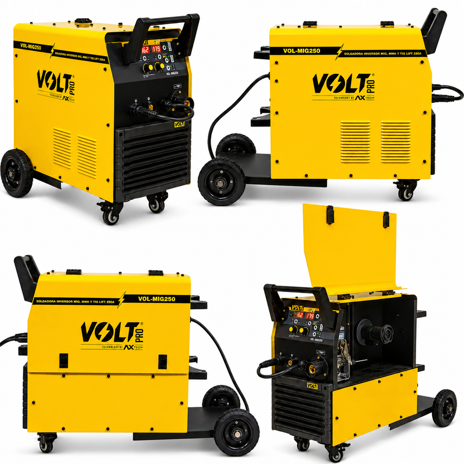 Soldadora De Microalambre Inversora Multiprocesos 250A 220V VOL-MIG250