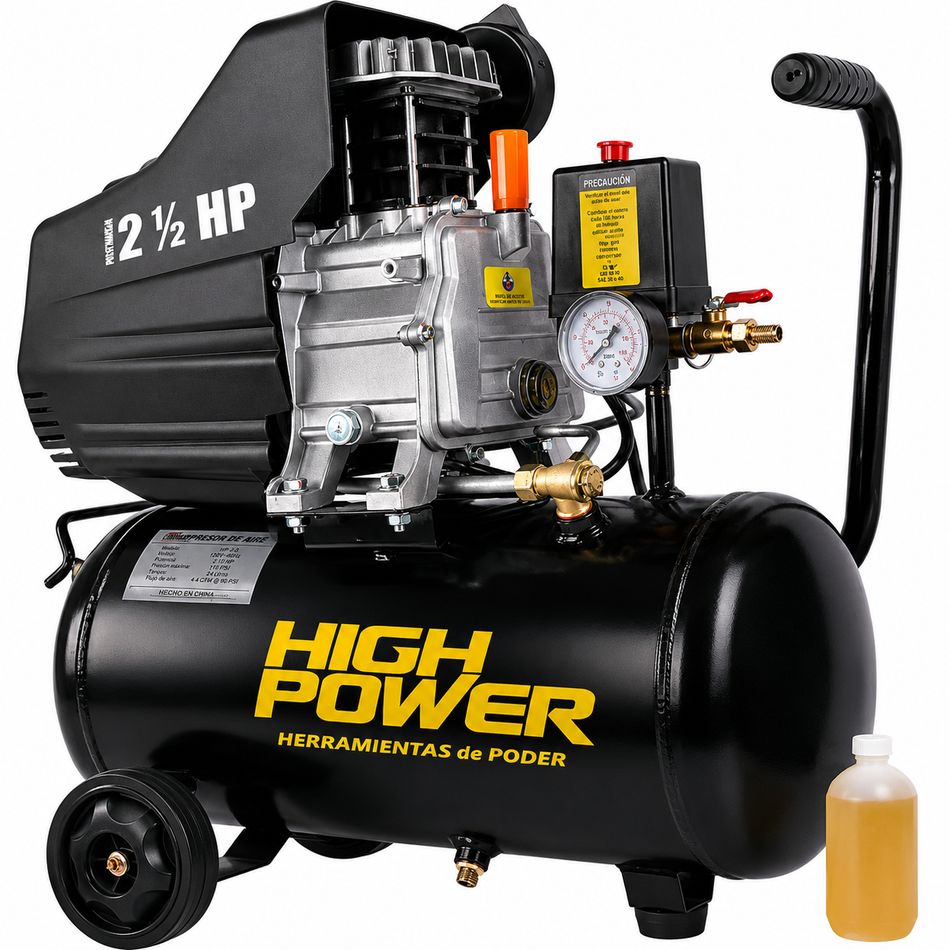 Compresor De Aire 25LT 2.5Hp High Power HIGHCOM-2518