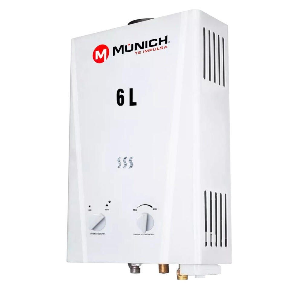 Calentador De Agua Instantáneo 6 LT LP Automático Munich CP-6L