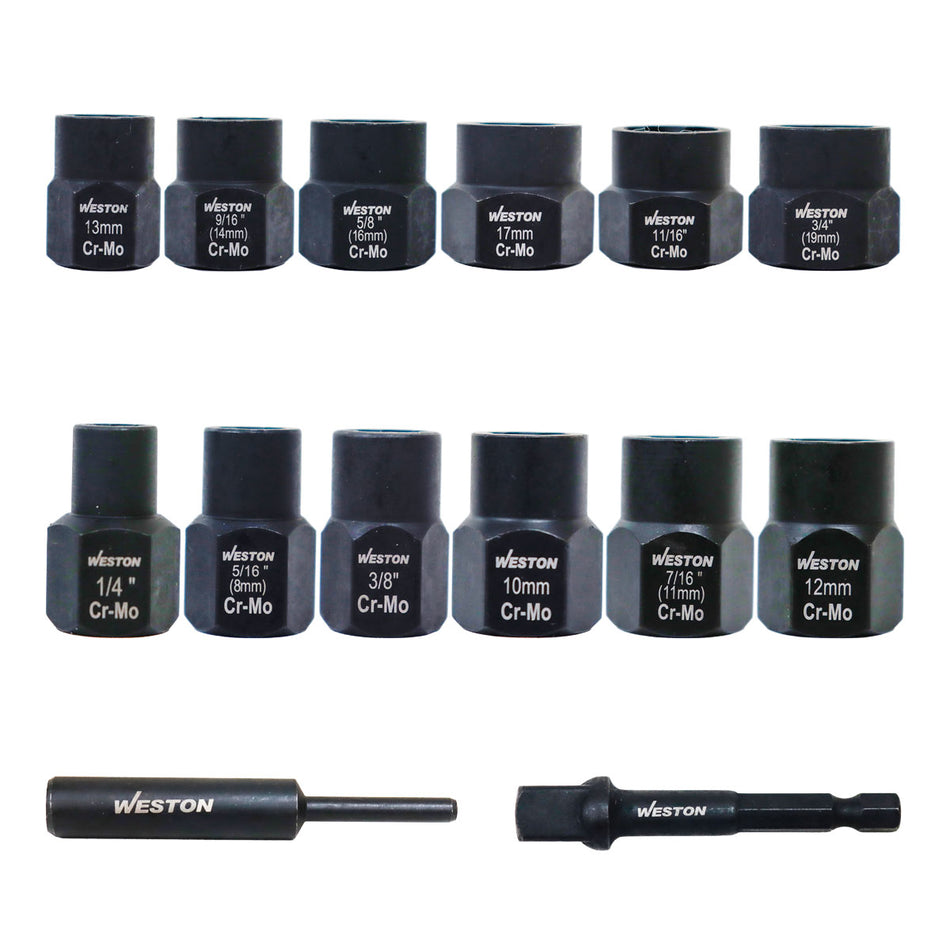Juego De Dados Extractores De Tuercas y Tornillos 15pz 3/8" Weston DI-051000