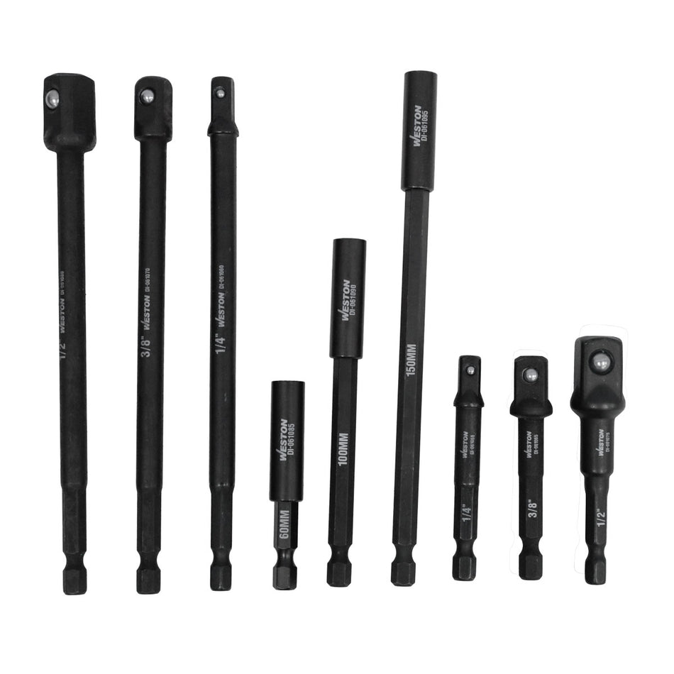 Juego De Adaptadores De Impacto 1/4" 9pz Weston DI-051135