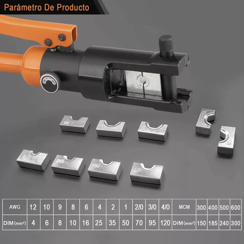 Ponchadora Hidraulica Pinza 16T Con 30 Accesorios Y Maletin YQK-300
