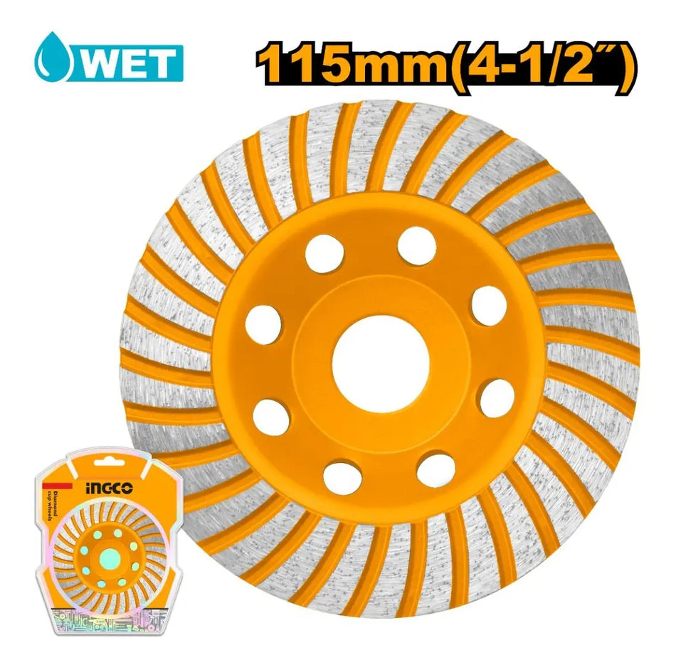 Copa De Diamante Para Desbaste Turbo 4-1/2 Pulg Ingco CGW011151