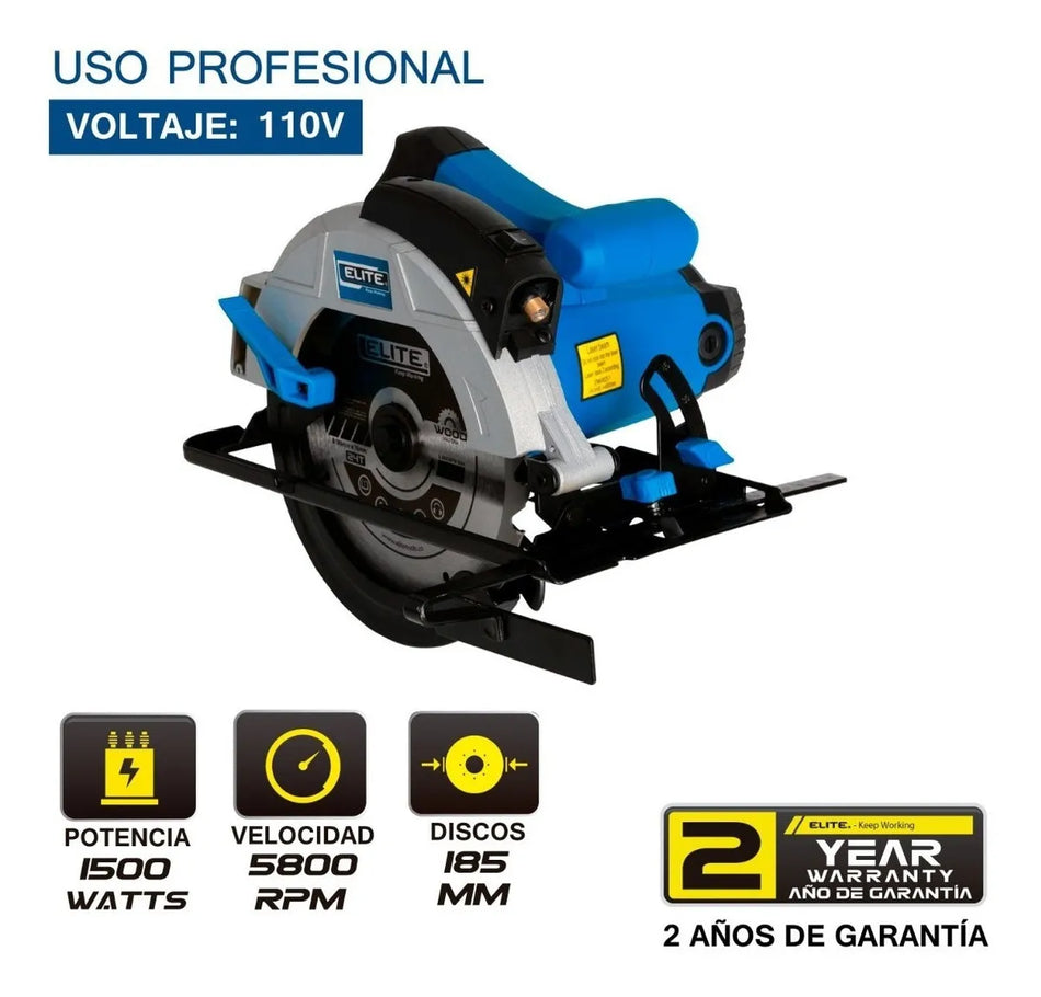 Sierra Circular 7-1/4" Eléctrica 110V 1550W Guía Láser Elite CHS16