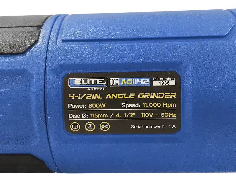 Mini Esmeriladora Angular 4-1/2" 800W Profesional Elite AG1142