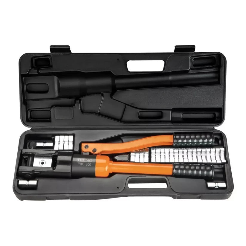 Ponchadora Hidraulica Pinza 16T Con 30 Accesorios Y Maletin YQK-300