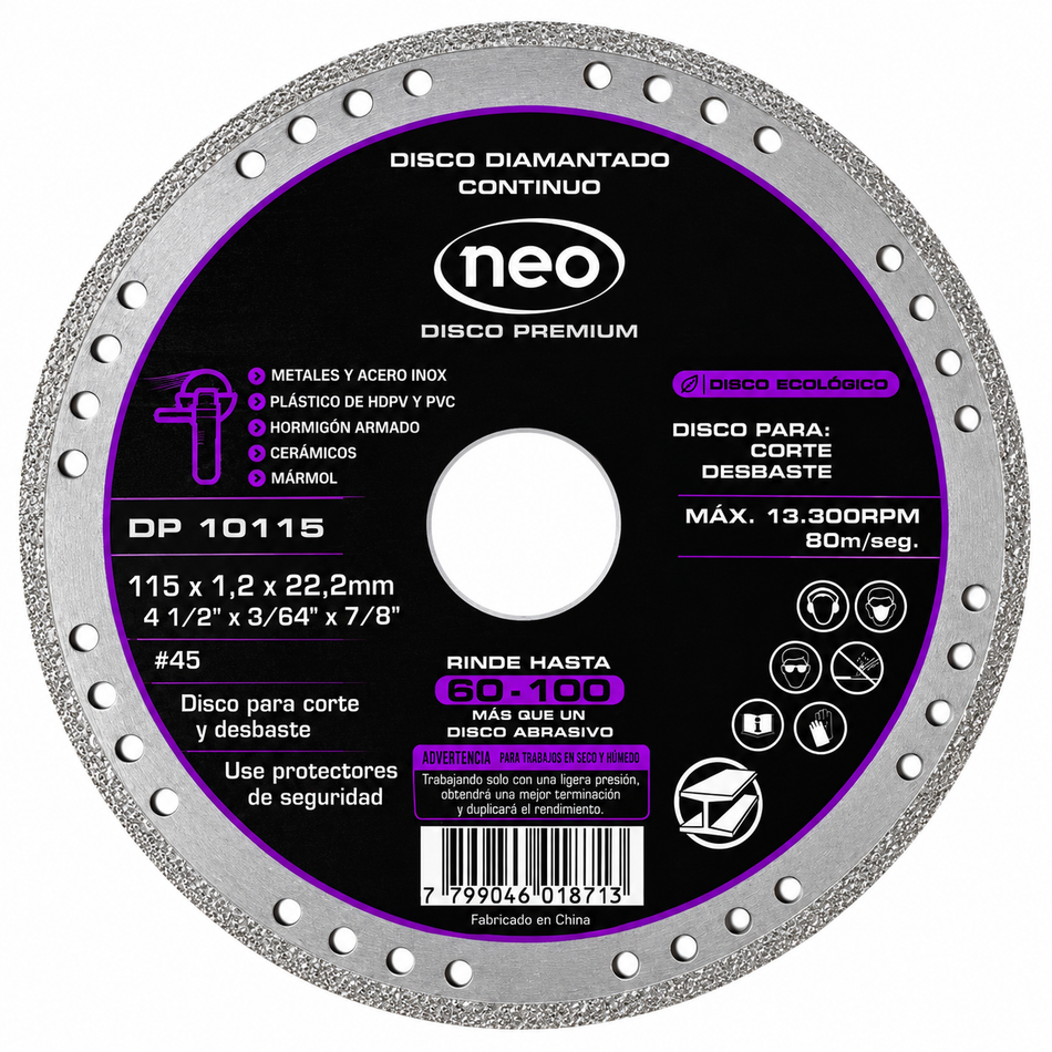Disco de Diamante Para Corte de Metal de 4-1 2" Neo DP10115