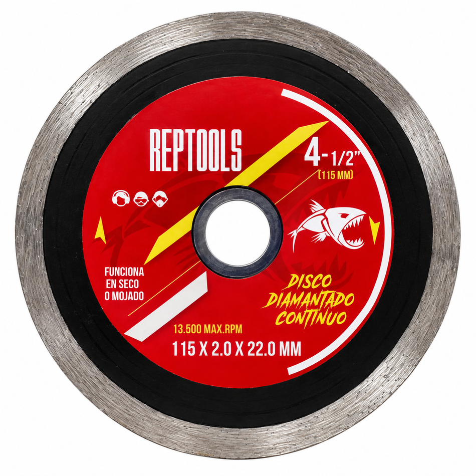Disco de Diamante Para Corte de Concreto de 4-1 2" Rin Continuo Reptools 99101