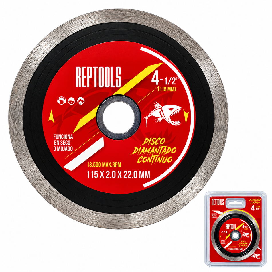 Disco de Diamante Para Corte de Concreto de 4-1 2" Rin Continuo Reptools 99101