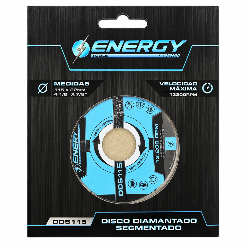 Disco de Diamante Para Corte de Concreto de 4-1 2" Sementado Energy DDS115/1