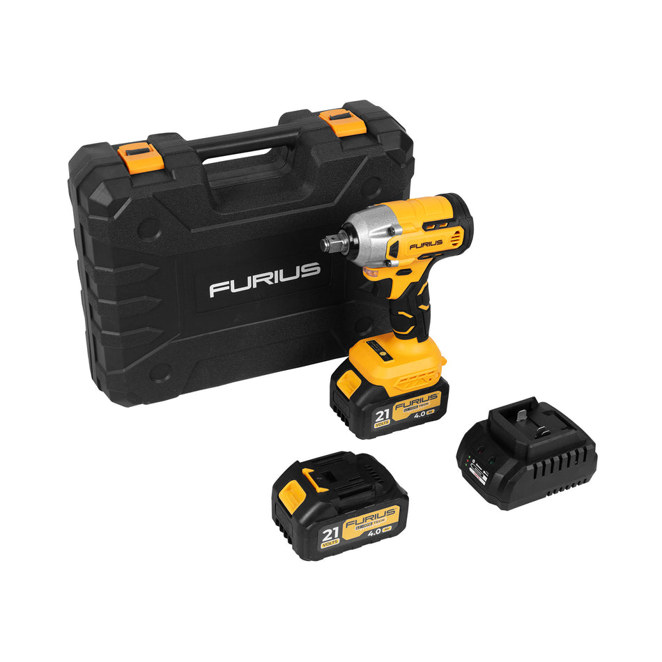 Llave De Impacto Inalambrica Furius 21v 1/2" 420Nm Brushless 20 Accesorios FIW213K