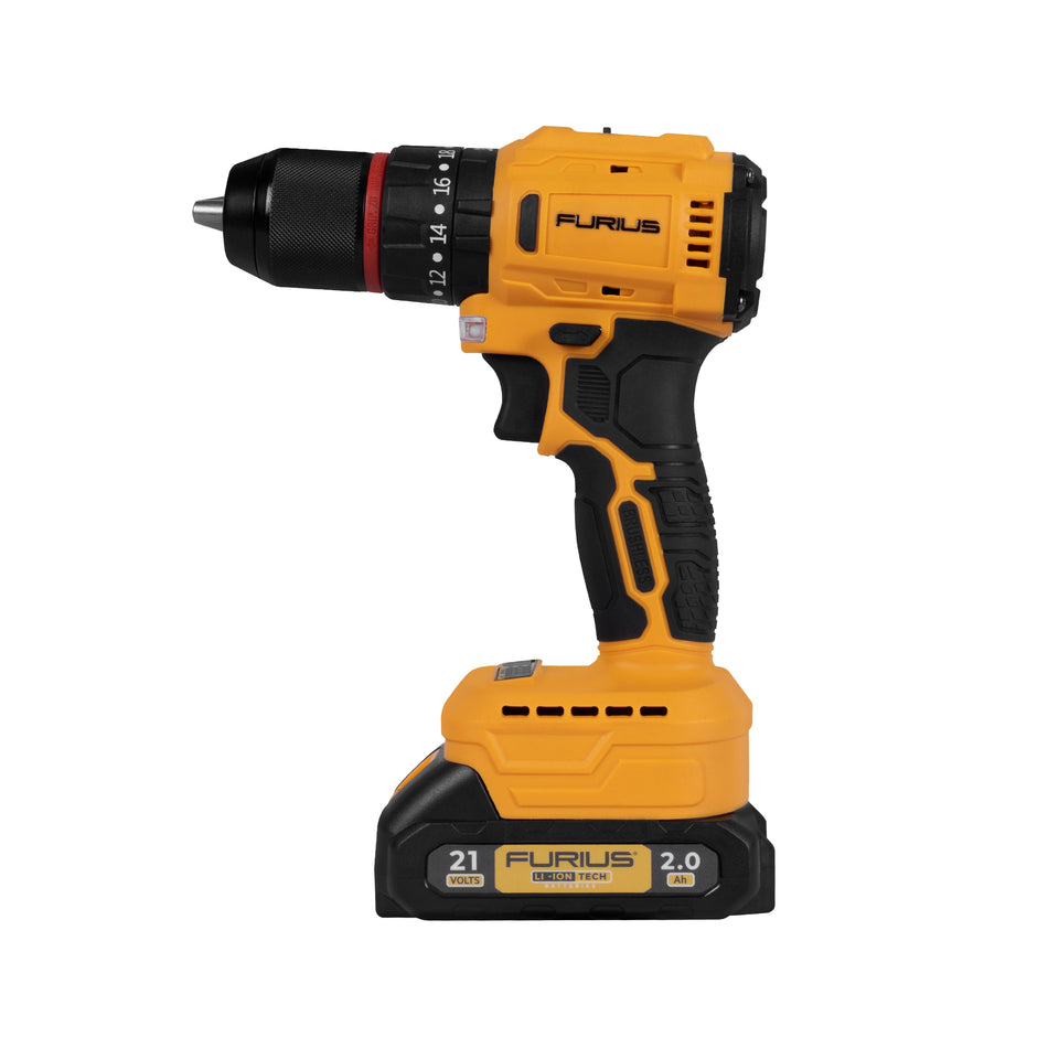 Taladro Rotomartillo Inalambrico Furius 1/2" 21V 45Nm Brushless FBD2150K