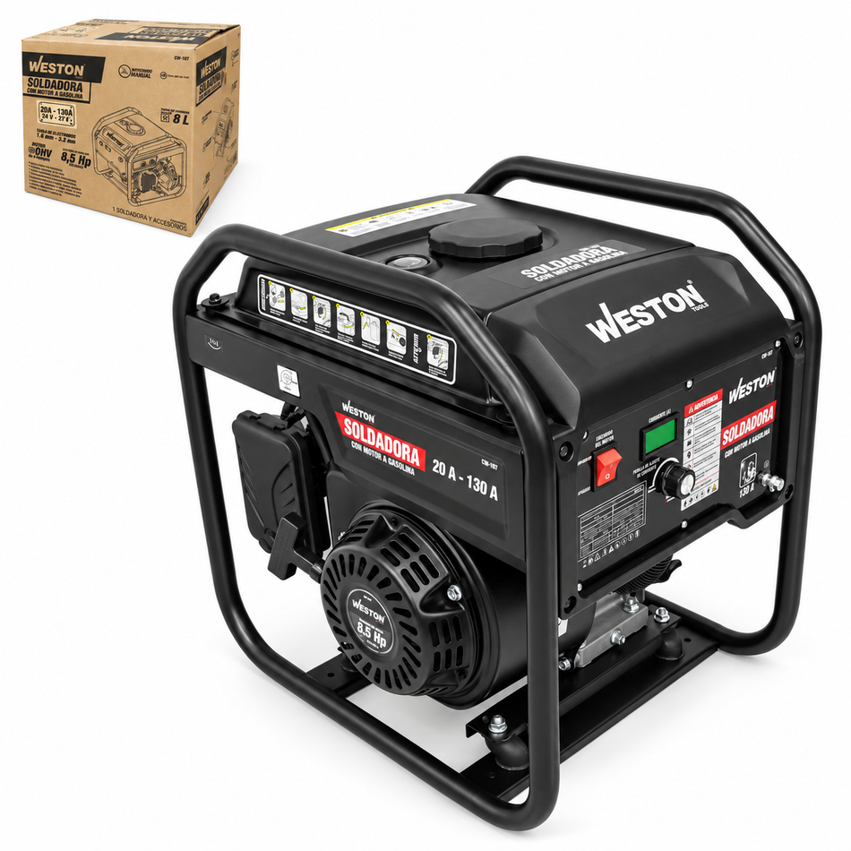 Motosoldadora a Gasolina 6338W 8.5Hp 130A 127V Weston CW-107