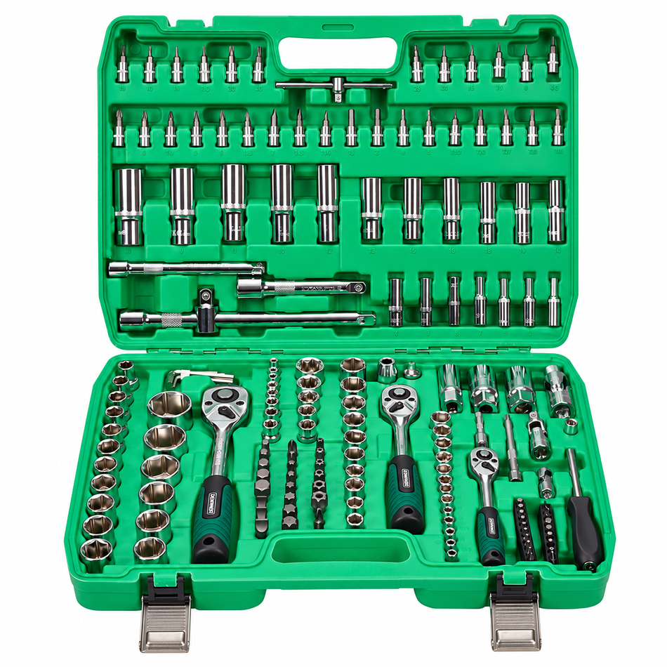 Juego de Dados Matraca 1/4"-3/8"-1/2" Herramientas 172 piezas Autocle Dewinner DW-172JT