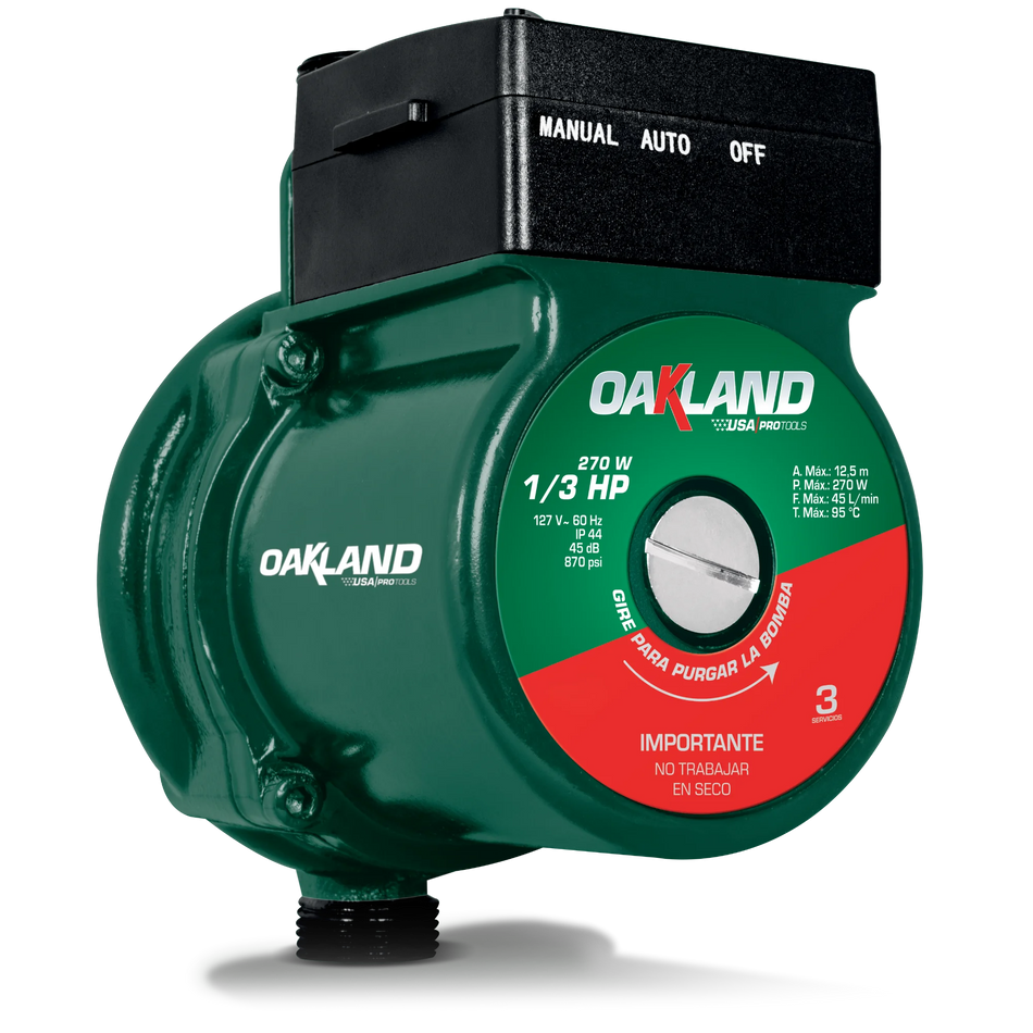 Bomba Presurizadora 1/3Hp 270W 2 Servicios Oakland PA-4560