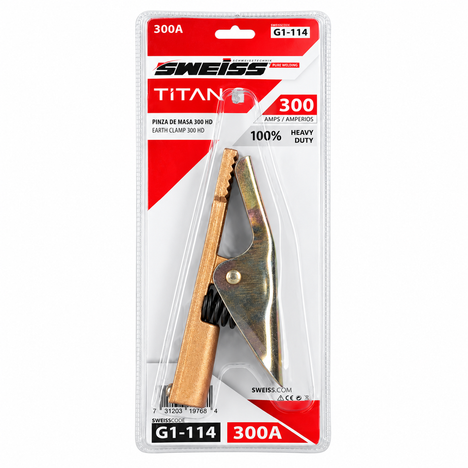 Pinza De Tierra Para Soldar De 300amp Laton Sweiss G1-114