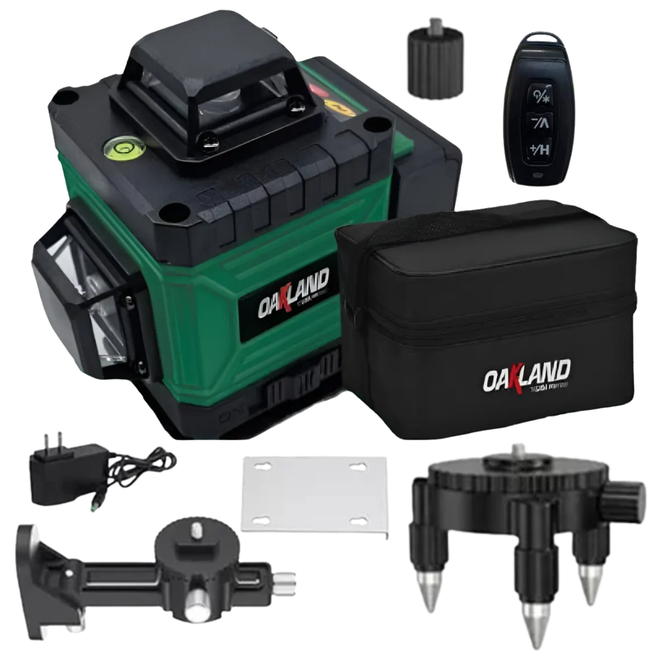 Nivel Laser 360 16 Lineas Luz Verde Autonivelante Recargable 40Mt Oakland NL-1604