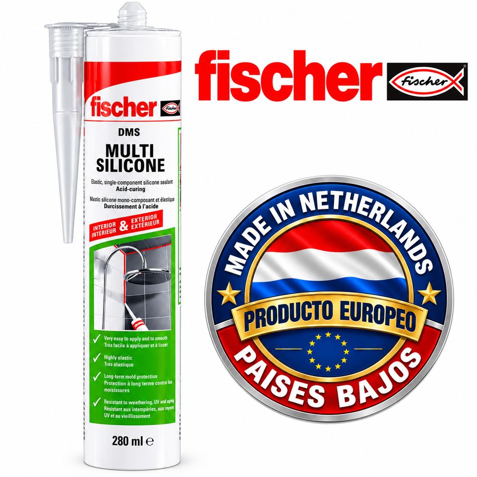 Silicón Blanco Antihongos Multiusos 280ml Fischer DMS 618608