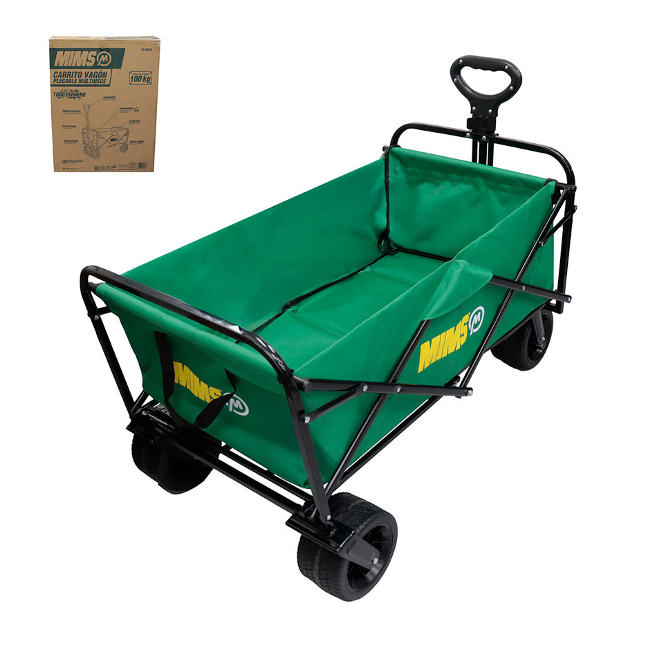 Carrito Vagón Plegable Portátil Multiusos Cámping 100Kg Mims W-50045