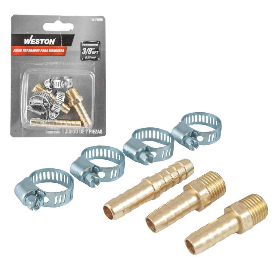 Juego Reparador De Manguera 3/8" 7Pz Weston W-70550