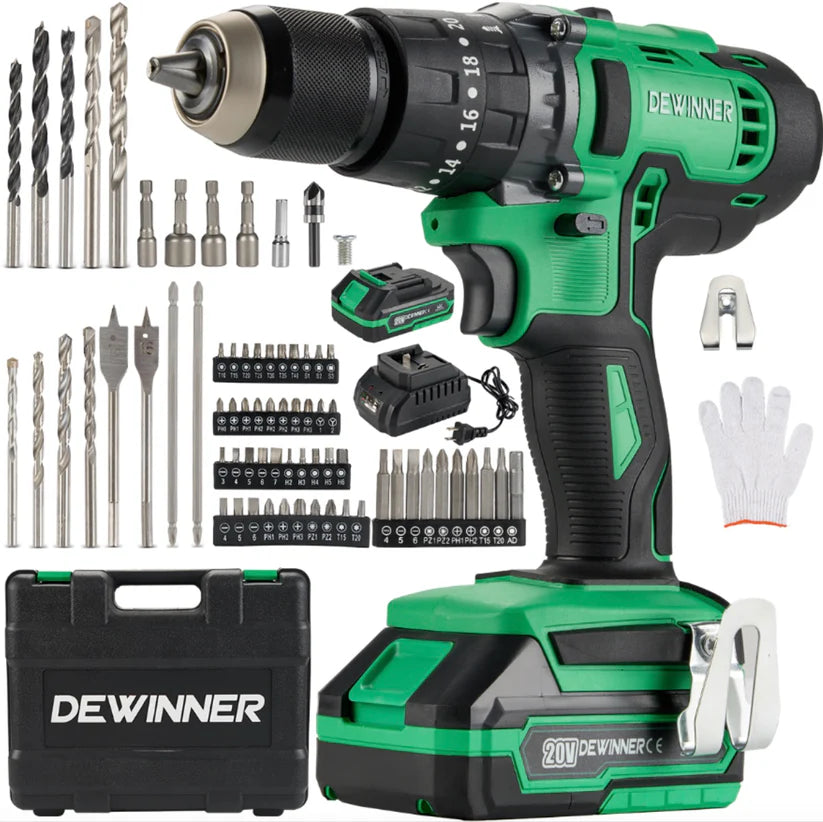 Taladro Rotomartillo Inalambrico 1/2" 20v Dewinner + Maletin DW-916