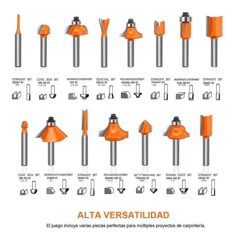 Brocas Para Router Juego De Brocas Para Router 1/4