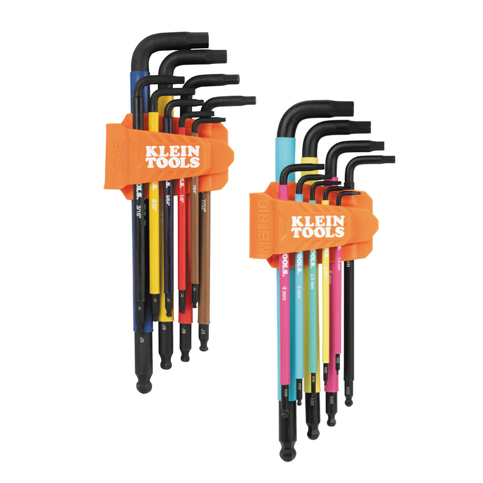 KLEIN TOOLS BLS18 Juego De Llaves Allen Largas Punta De Bola STD-MM 19Pz