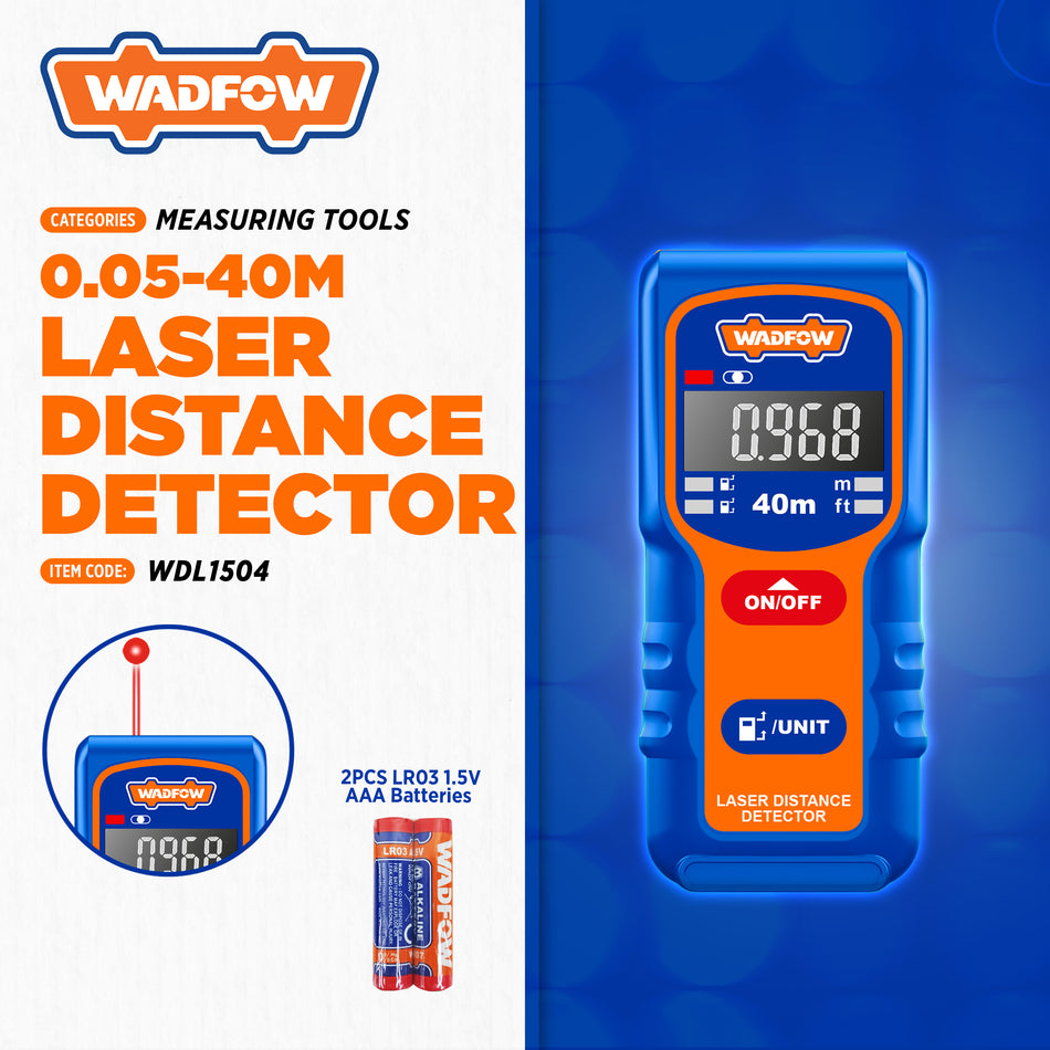 Medidor De Distancia Laser Rojo 40m Distanciometro Wadfow WDL504
