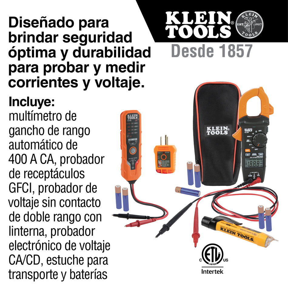 KLEIN TOOLS CL120VP Multímetro De Gancho Y Kit De Prueba Eléctrica