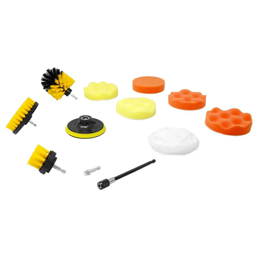 Juego De Cepillos Para Taladro Y Esponjas Para Pulir 11 Piezas Dewinner DW-11JT