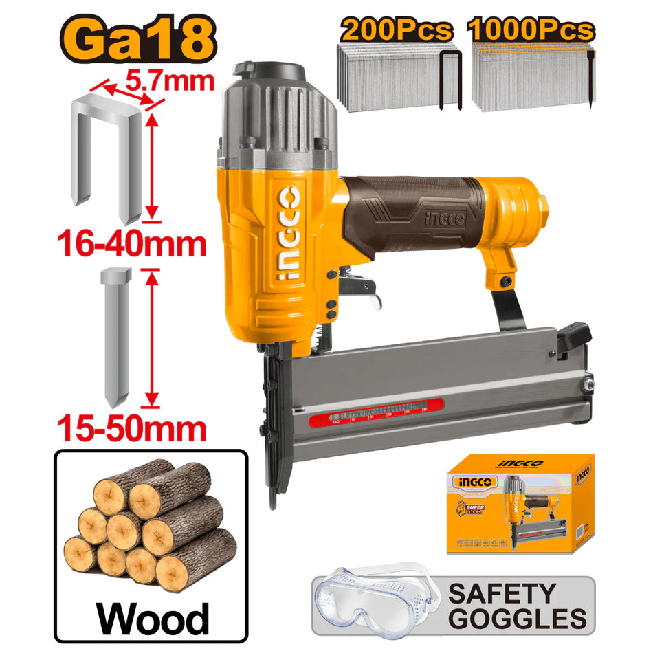 Engrapadora Y Clavadora Neumatica 2 En 1 60-100 psi Ga18 Ingco ACN50401