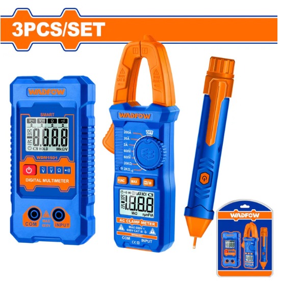 Kit De Prueba Eléctrica 3 PZ Multimetro Medidor De Voltaje Wadfow WDM94011