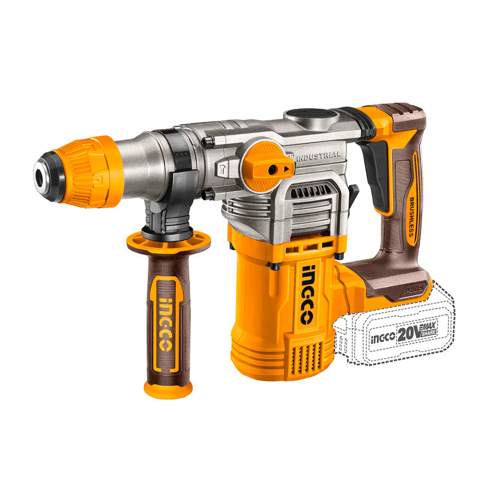 Rotomartillo Inalambrico Sds Plus 20v Brushless 4.5J Ingco UCRHLI202885